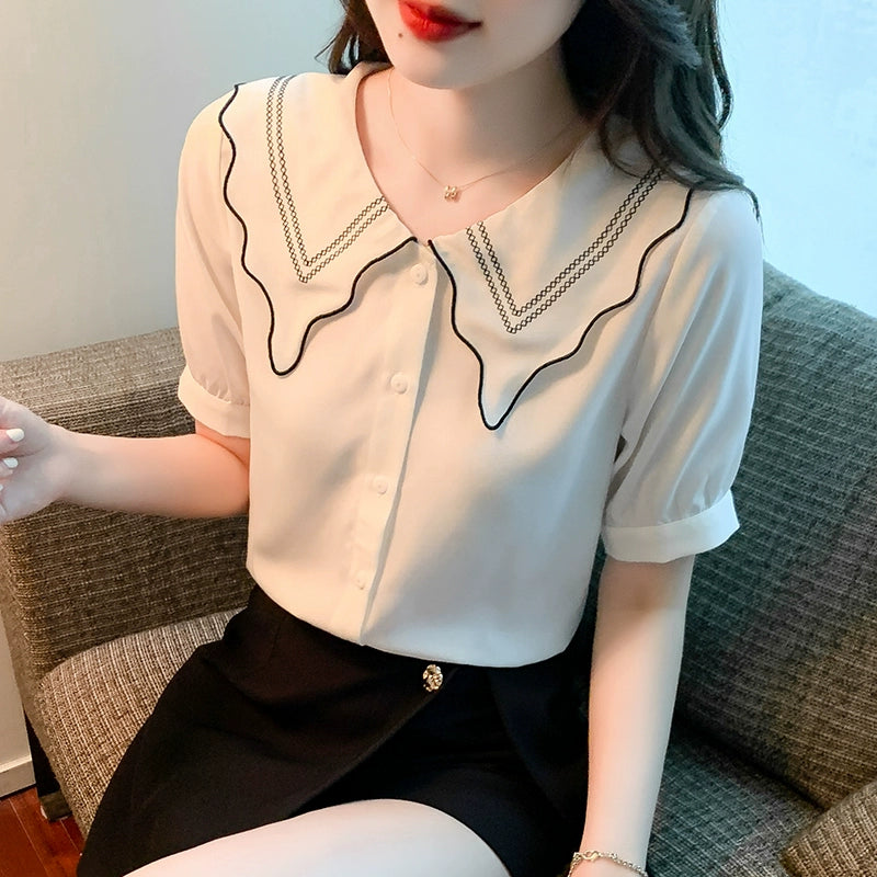 スカラップカラーブラウス – Melune(メルーン)