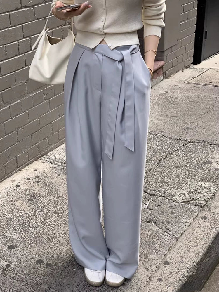 ウエストリボンワイドパンツ
