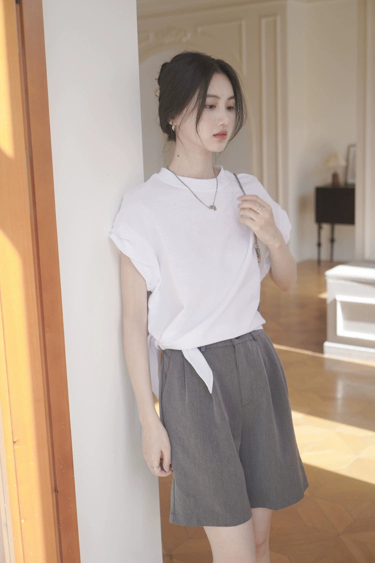 タイロールアップTシャツ