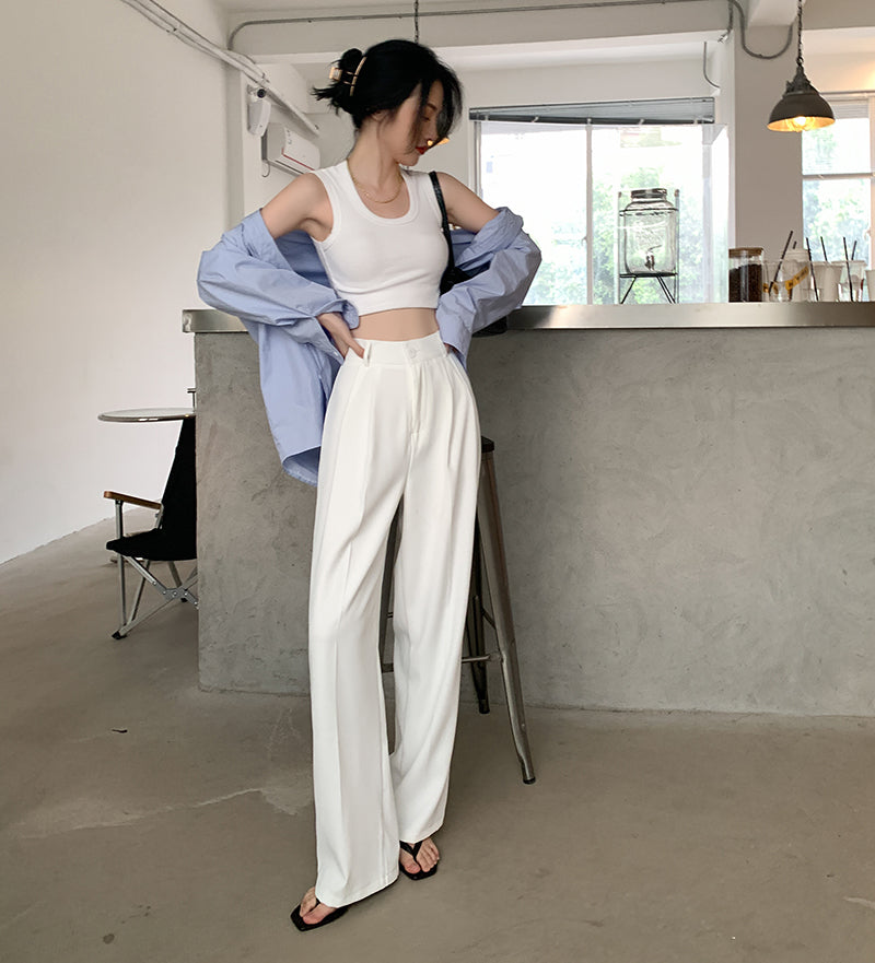 タックストレートスラックス