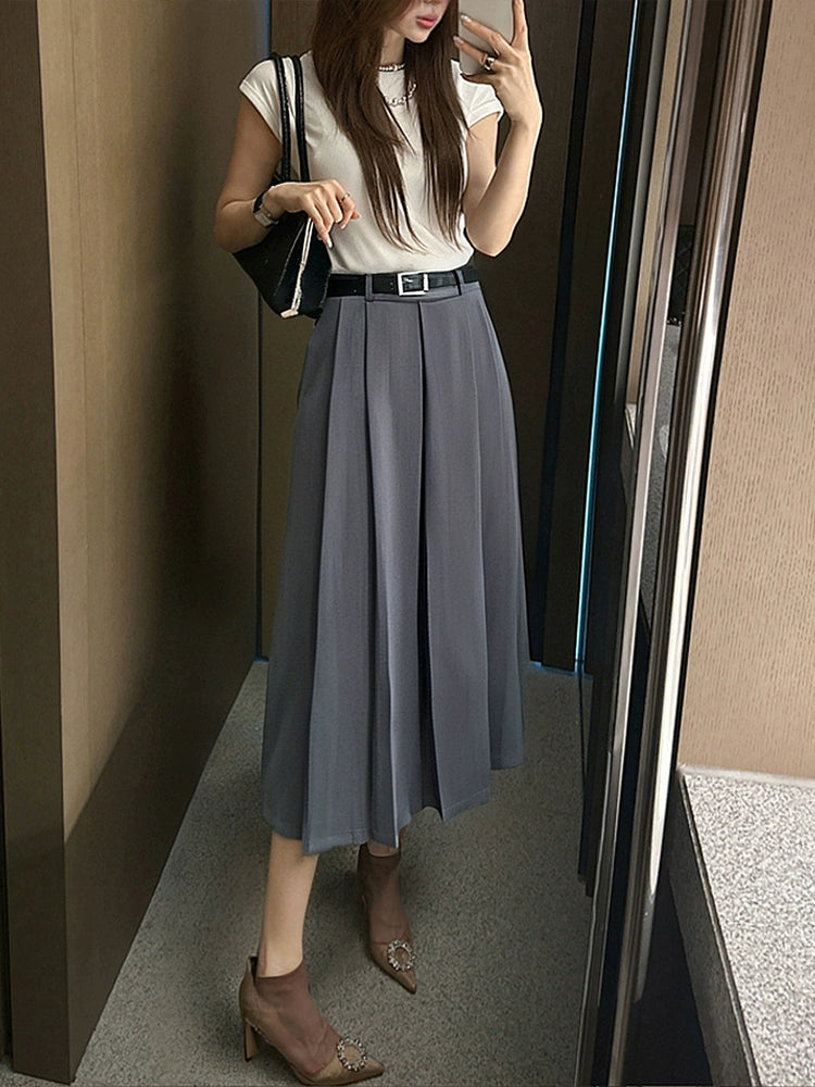 ハイウエストプリーツスカート
