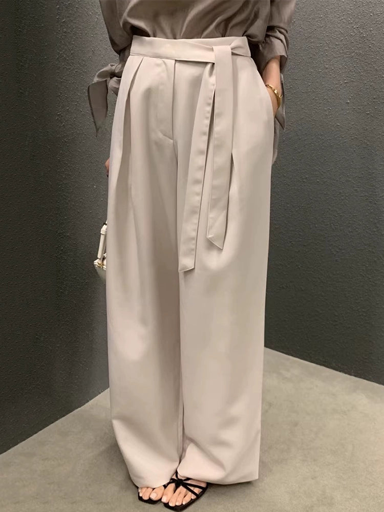 ウエストリボンワイドパンツ