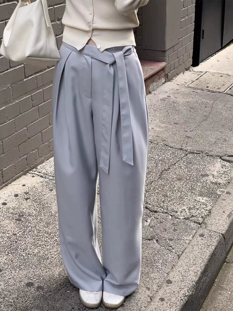 ウエストリボンワイドパンツ