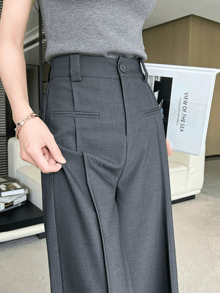 センタープレスワイドスラックスパンツ