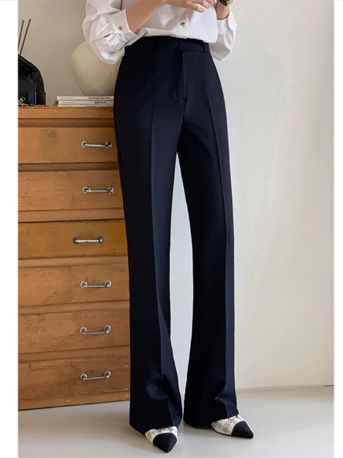 ハイウエストストレートスラックス