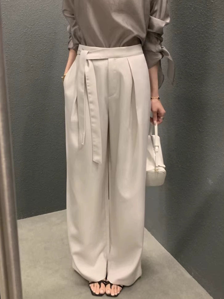 ウエストリボンワイドパンツ