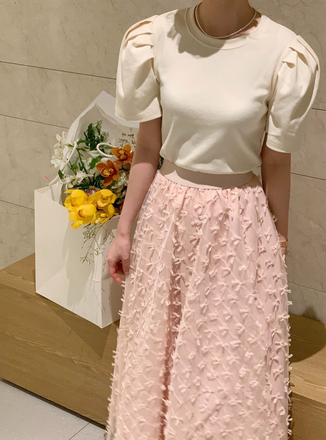 フローラルシフォンスカート