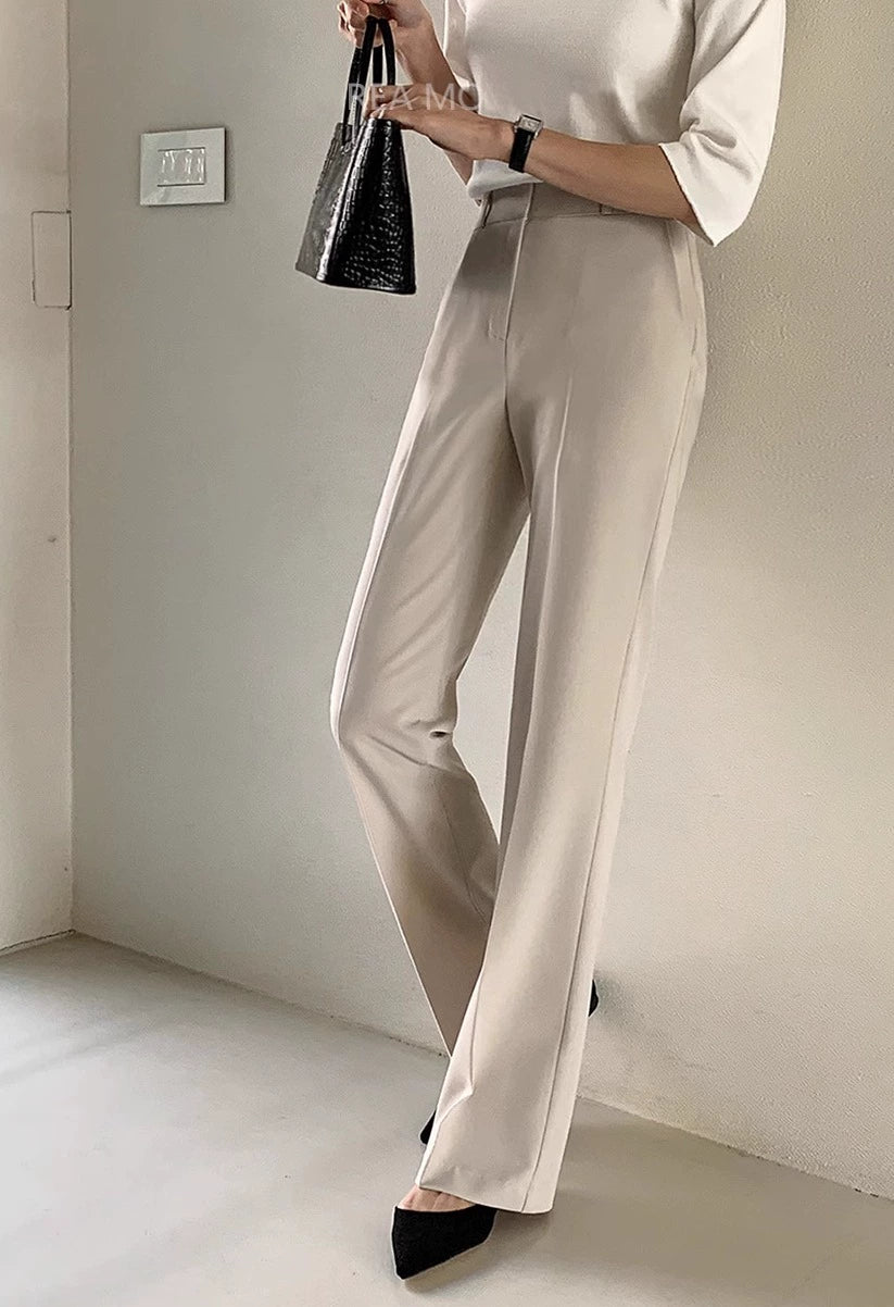 ハイウエストストレートスラックス